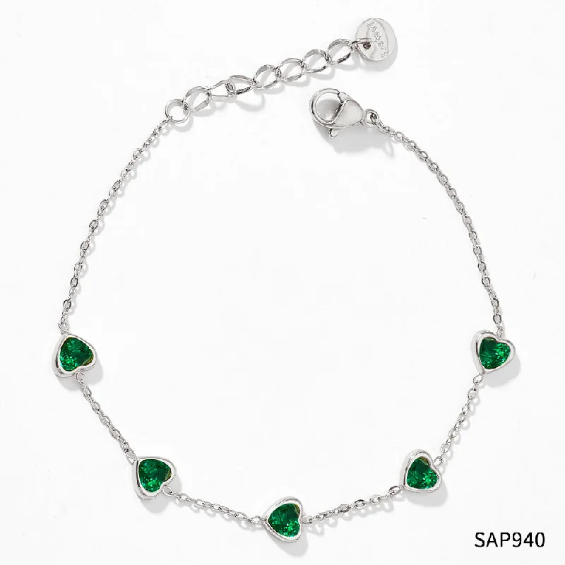 Sap940 White Gold Color + Green Zirconium