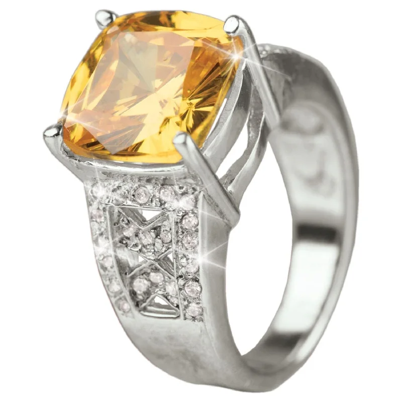 engagement ring sets for women-Luxe Canary Ring