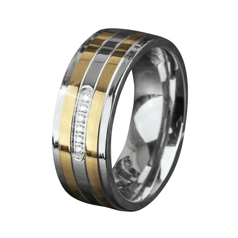 delicate rings for women-Mitre Two-Tone Ring