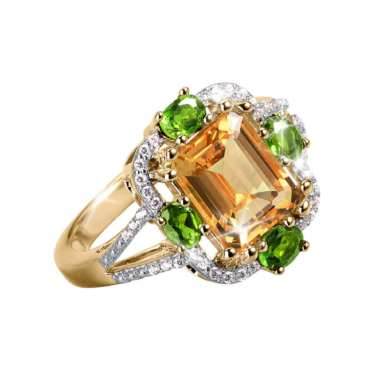 wedding set rings for women-Mandarin Citrine Ladies Ring