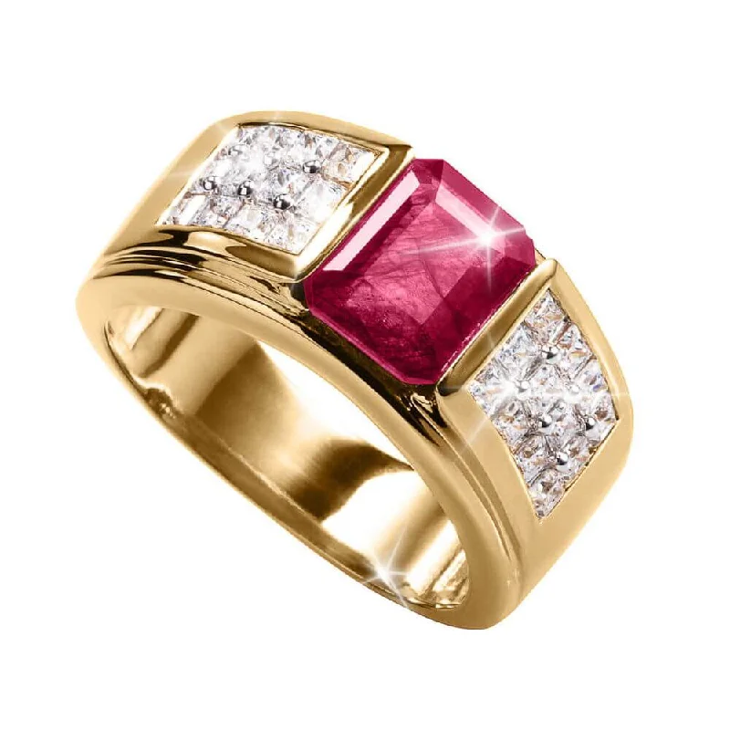 fashion rings for women-Ruby Inferno Men's Ring