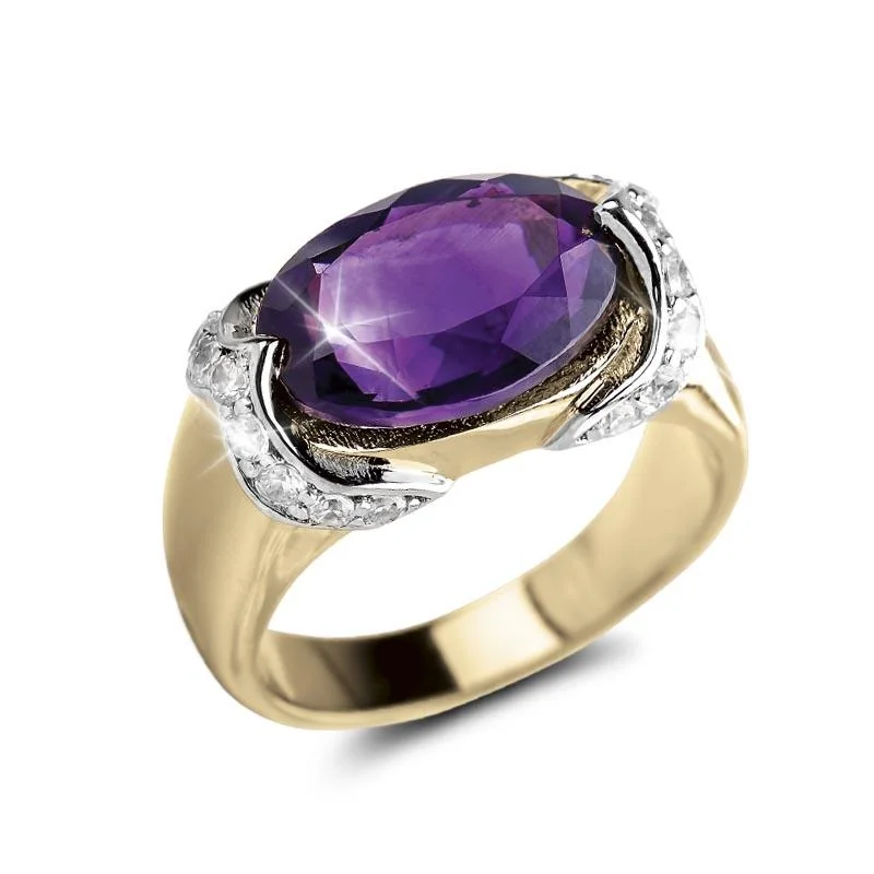 anniversary rings for women-Romana Amethyst Ring