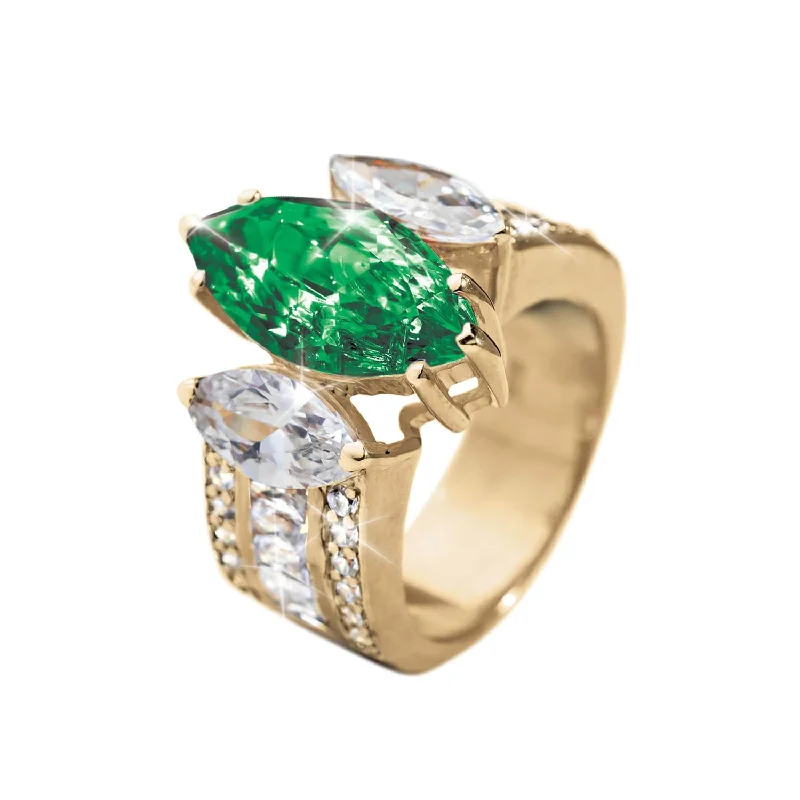 infinity rings for women-Marquise Evergreen Ladies Ring