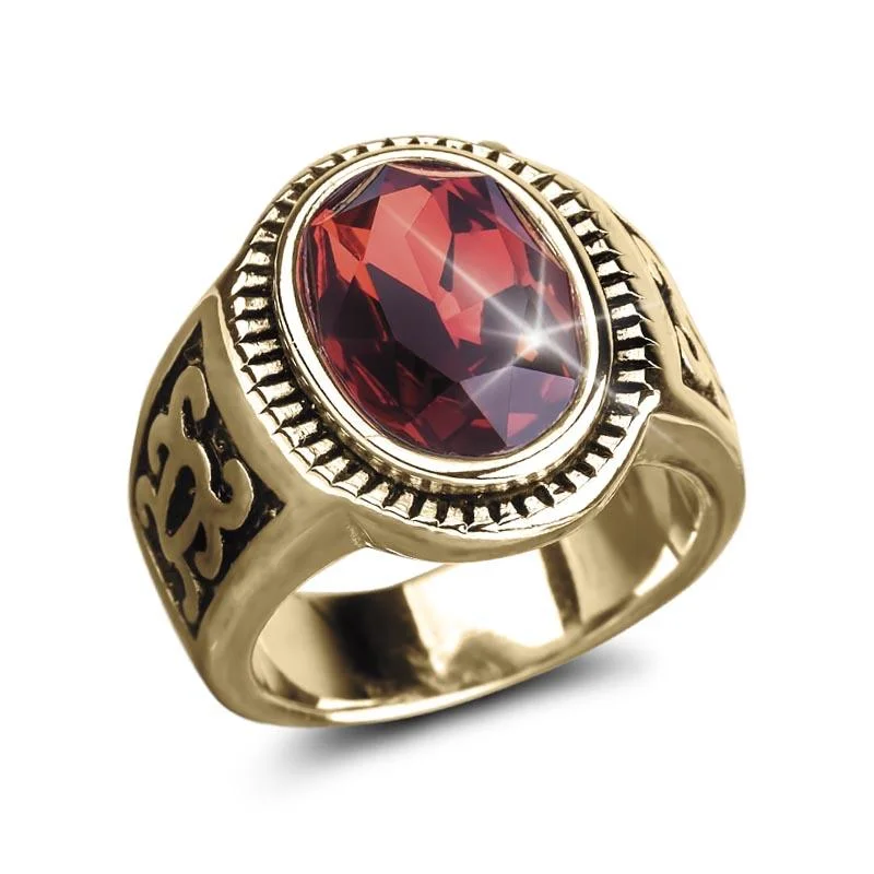 heart-shaped rings for women-Odessa Red Men's Ring