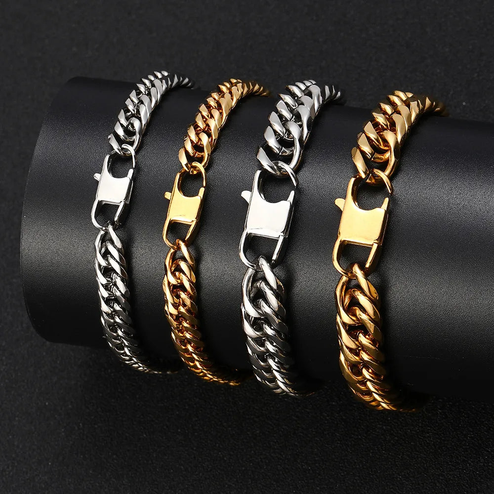 ethnic bracelets for women-Hip-Hop Geometric Stainless Steel Plating Unisex Bracelets