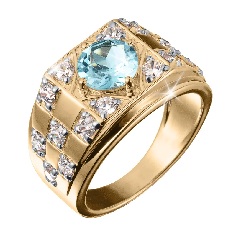 cocktail gemstone rings for women-Stormbreaker Topaz Men's Ring