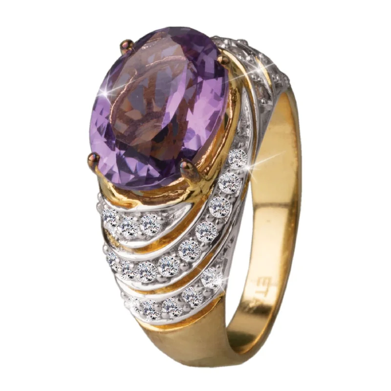 engraved rings for women-Kiki Amethyst Ring