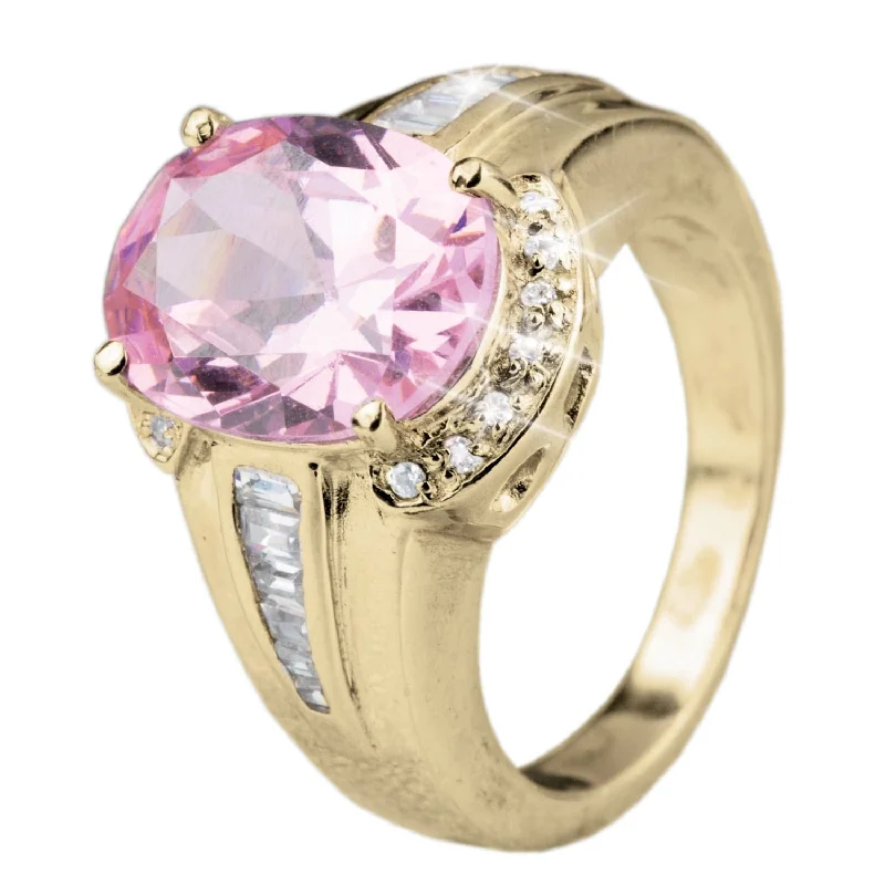 chunky rings for women-Ava Pink Ring