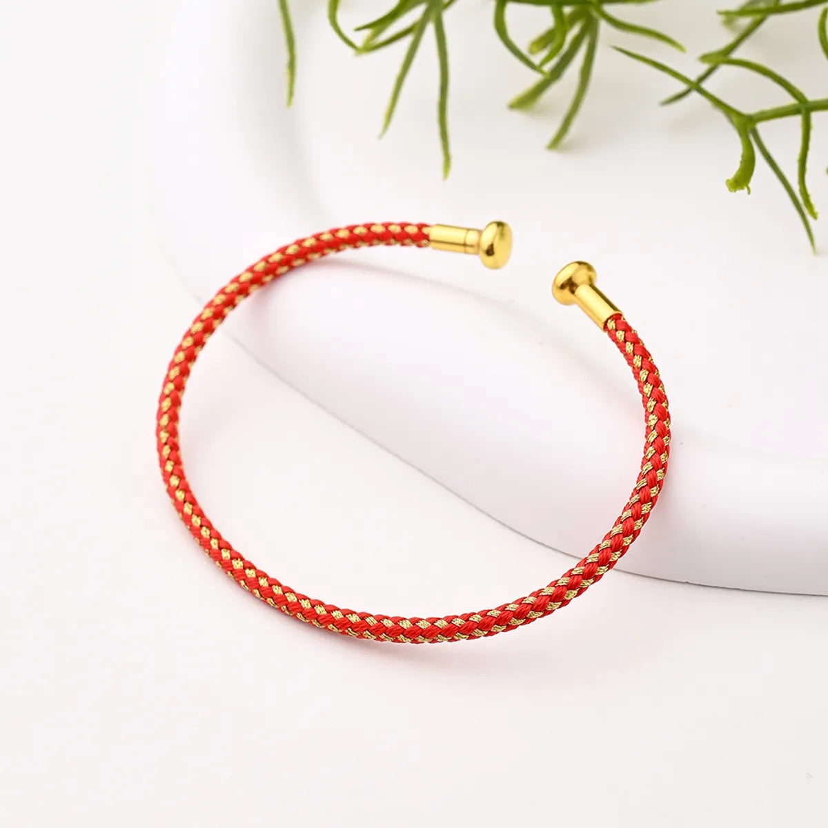 Adjustable Bracelet (Red & Gold)