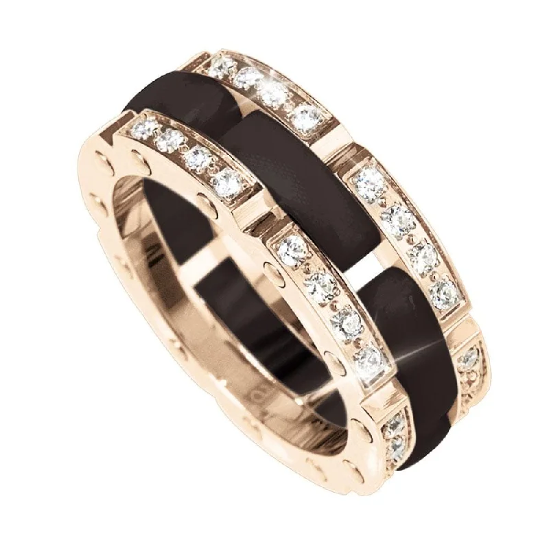 engraved rings for women-Java Ceramic Perfection Ring (Black)