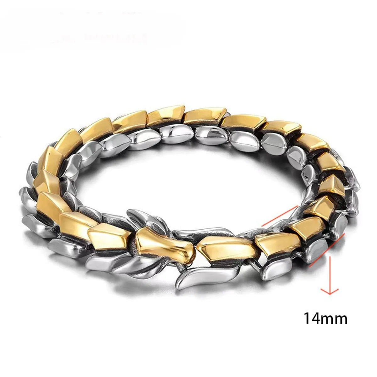 Widened style-Two-Tone-Keel Bracelet-19cm