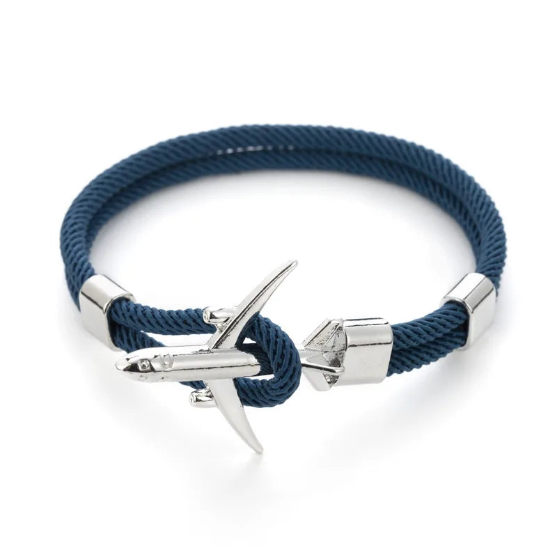 Dark Blue Rope Silver Buckle