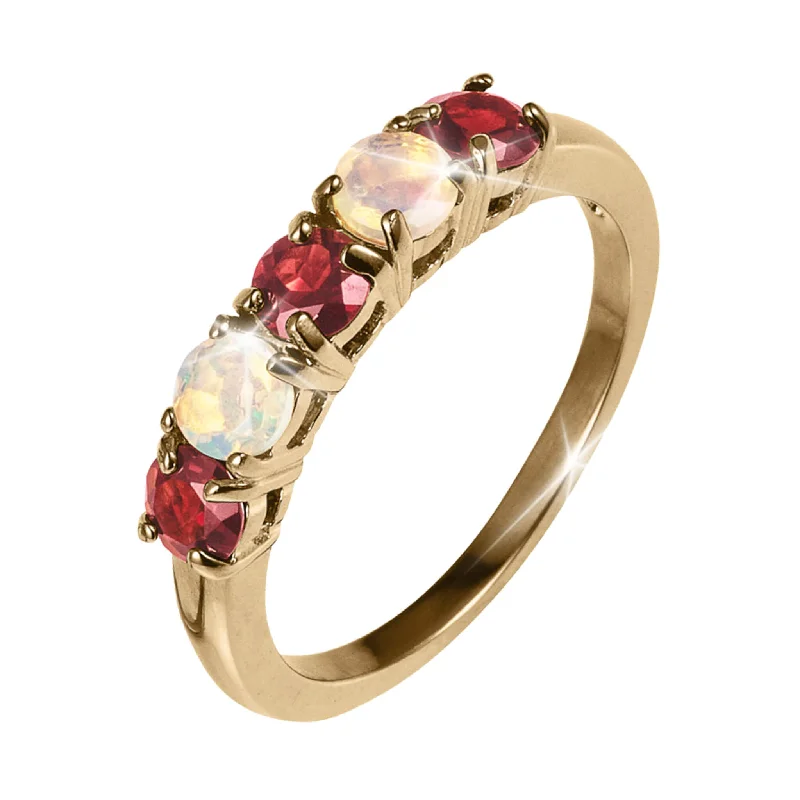 designer rings for women-Timeless Treasures Garnet Eternity Ring