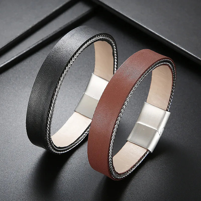 thin bracelets for women-Punk Streetwear Geometric Titanium Steel Men'S Bangle