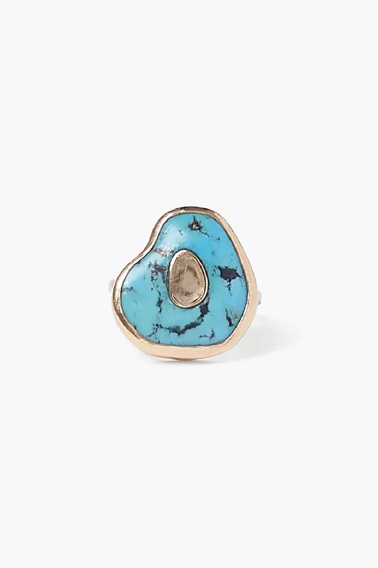 rose gold rings for women-14k Oasis Ring Turquoise