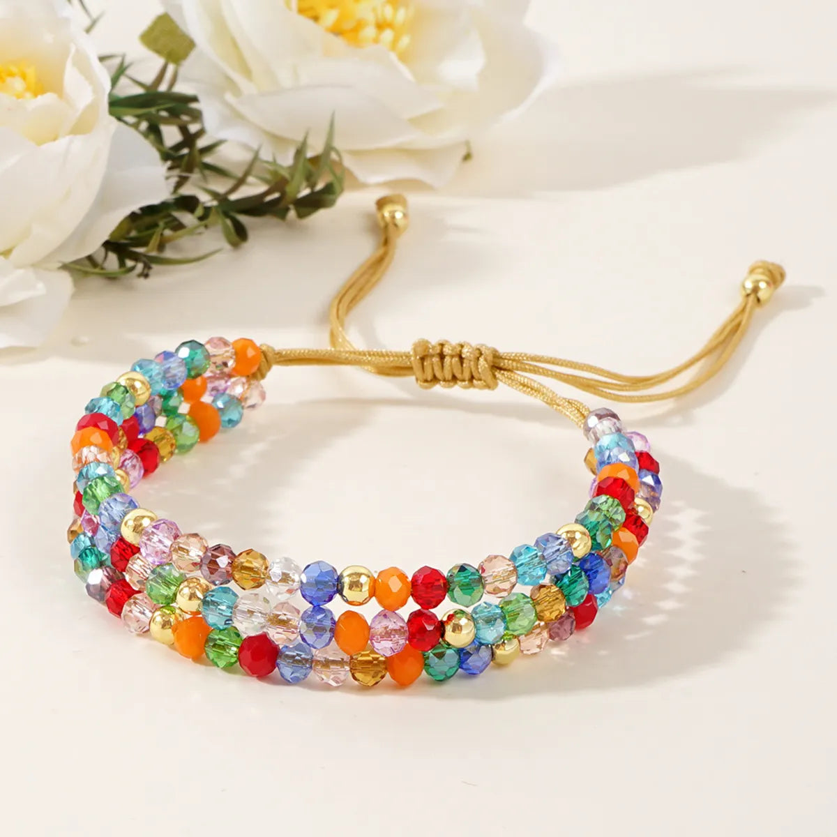 elegant bracelet bands for women-Vacation Color Block Artificial Crystal Rope Wholesale Bracelets