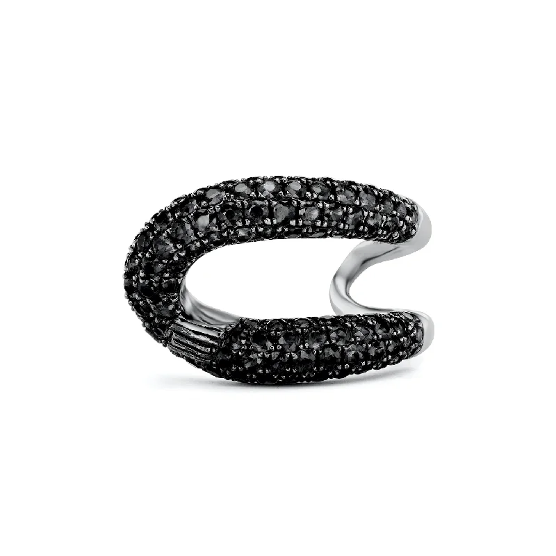 turquoise rings for women-Intertwin Ring Black Diamond