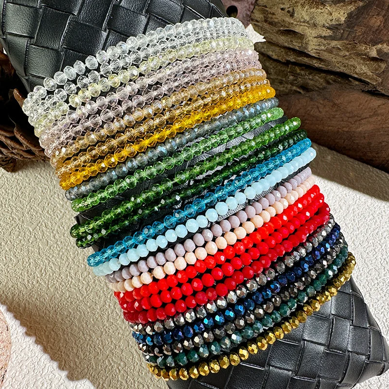 boho bracelets for women-Casual Commute Round Artificial Crystal Knitting Women's Bracelets