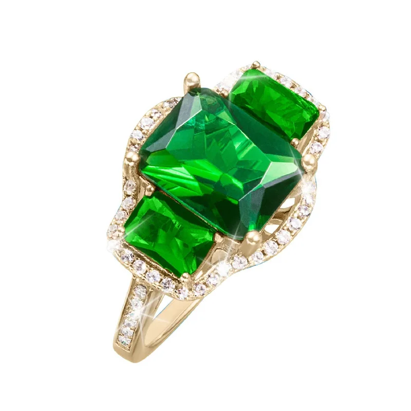 large band rings for women-Arabella Green Ring