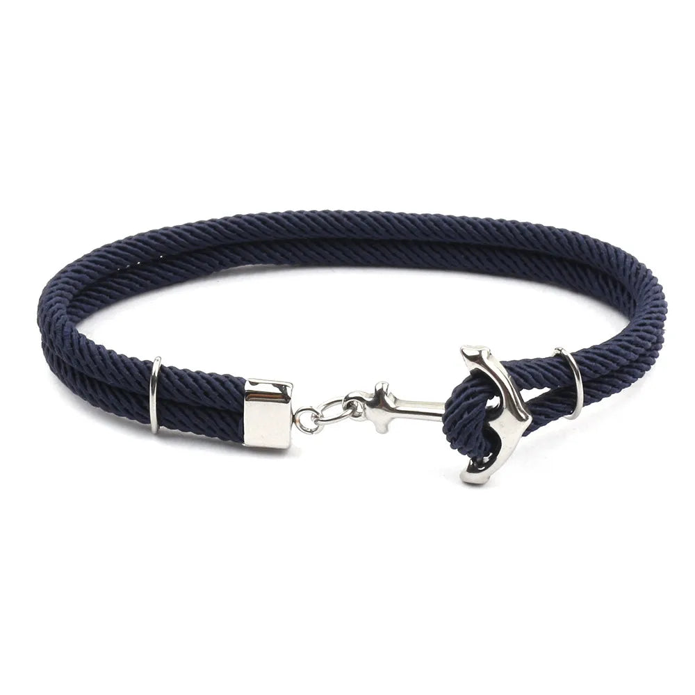 luxury bracelets for women-Casual Ethnic Style Anchor Rope Titanium Steel Unisex Bracelets