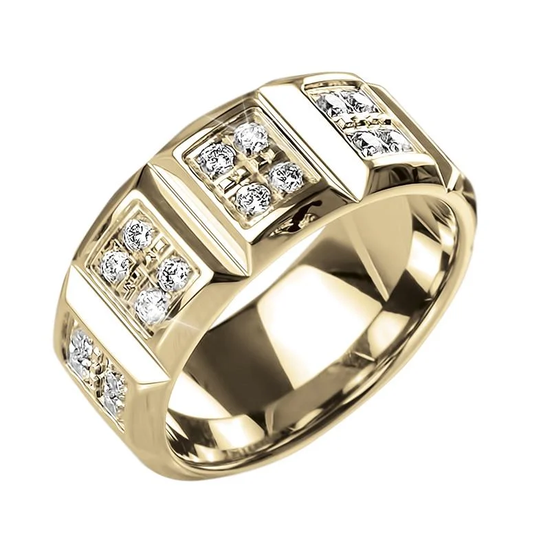 stackable rings for women-Pyramid Gold Ring