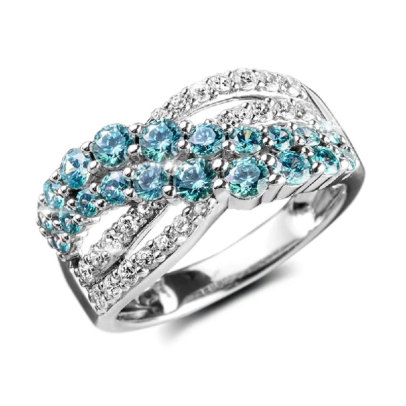 diamond rings for women-Aqua Cascade Ring