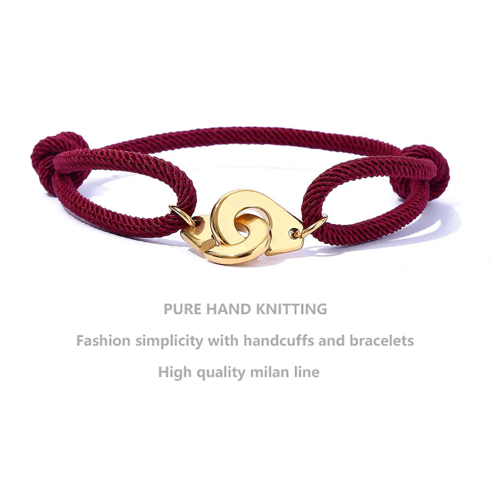 Golden Handcuffs Wine Red Rope