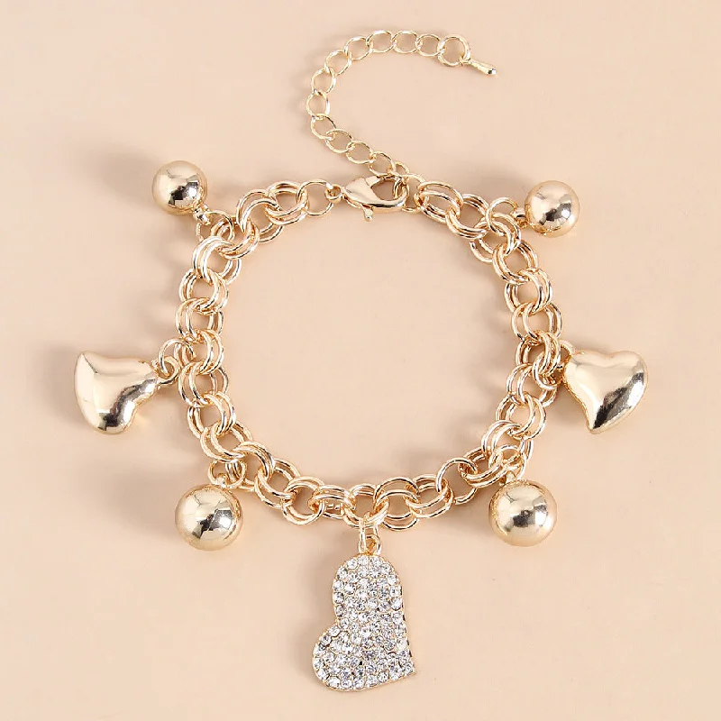 Asymmetric Diamond Heart Bracelet