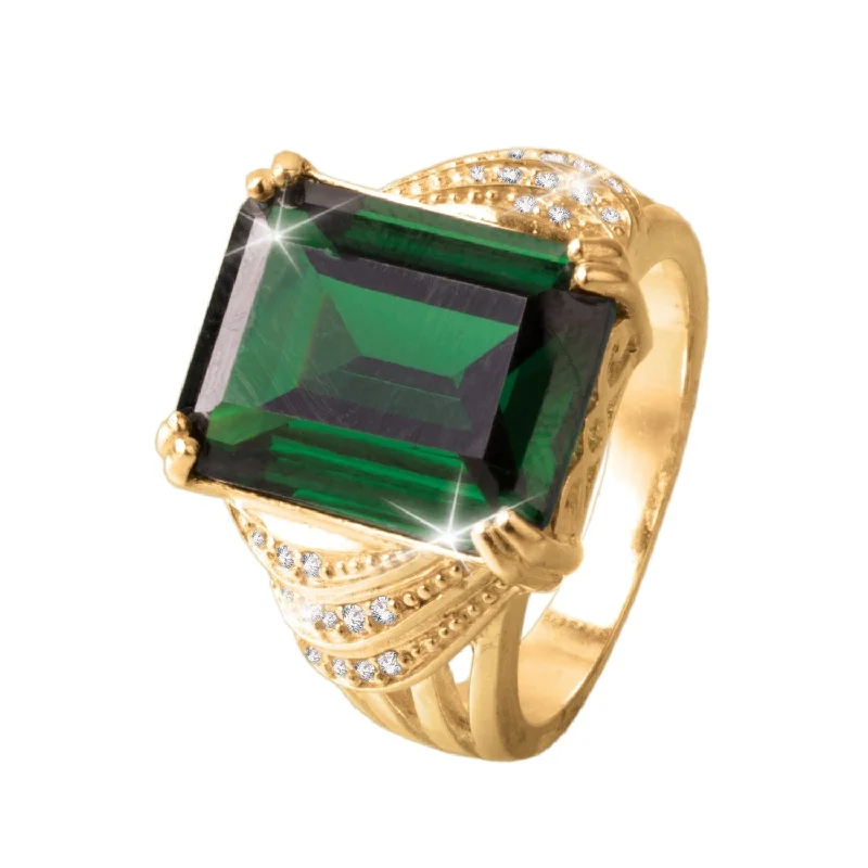 princess cut rings for women-Green Goddess Ring