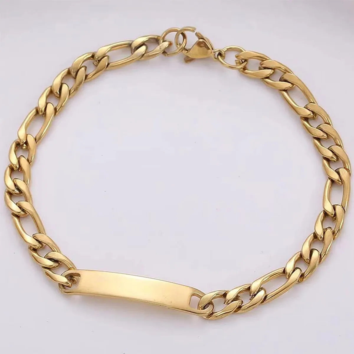 gold plated bangles for women-Simple Style Rectangle Stainless Steel Polishing Plating 18k Gold Plated Bracelets