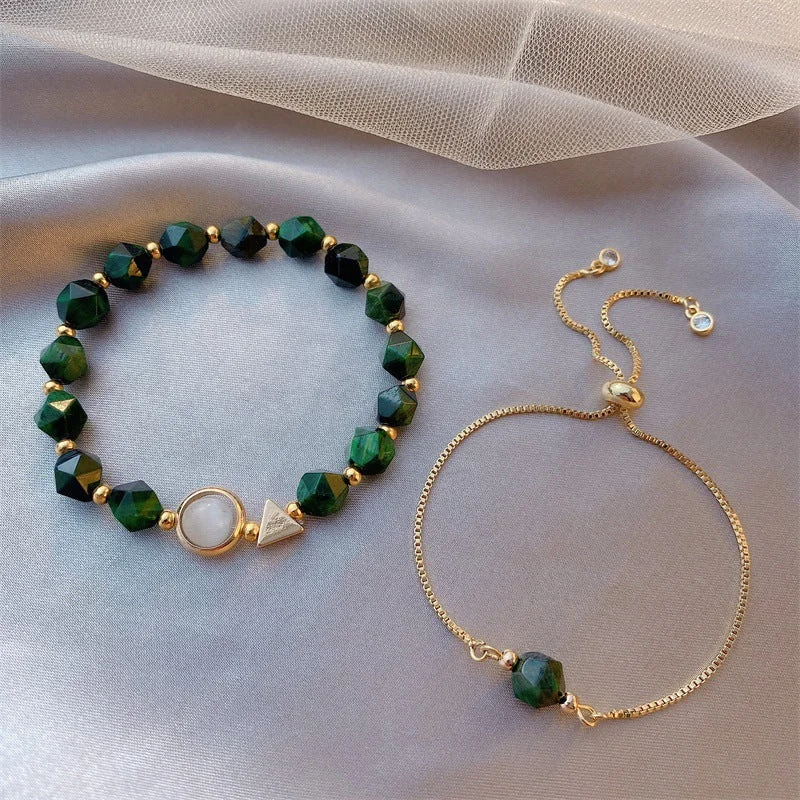 31# Bracelet-Green Stone (Set of 2)