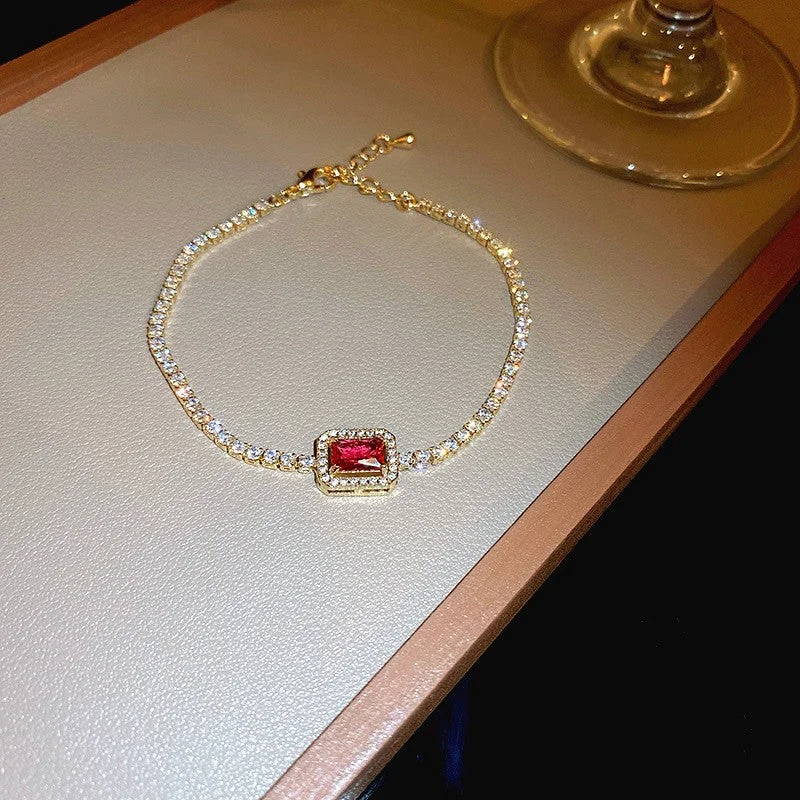 20. Micro Inlaid Zircon Red Bracelet