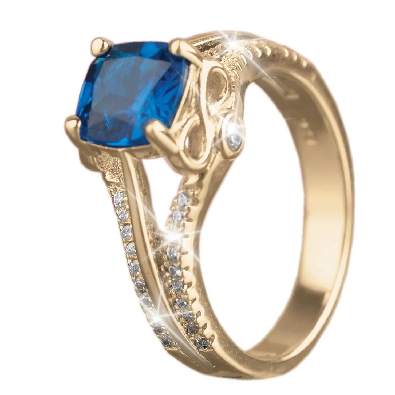 vintage rings for women-Ceylon Blue Infinity Ring