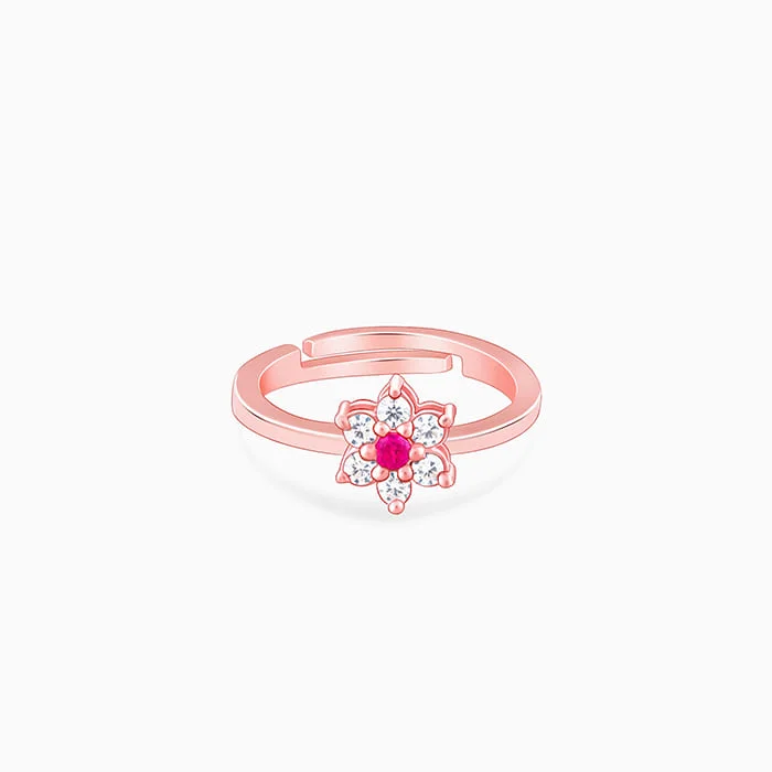 gemstone engagement rings for women-Rose Gold Flower Power Ring