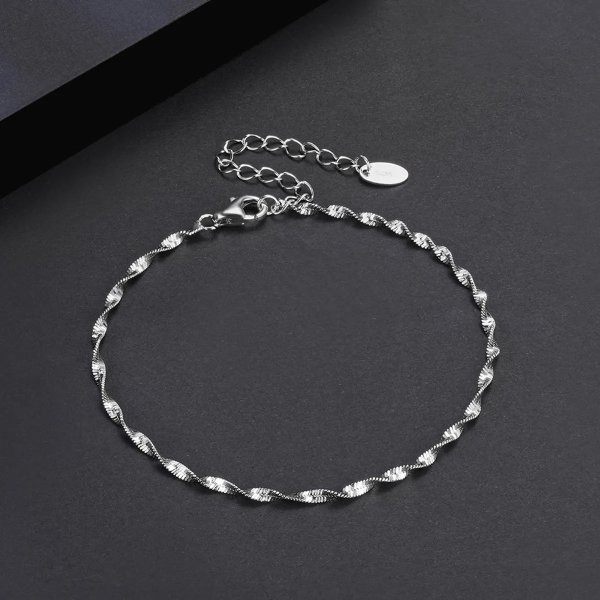 precious stone bracelets for women-Simple Style Geometric Sterling Silver Plating White Gold Plated Bracelets