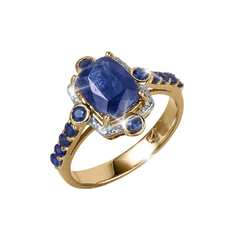 silver rings for women-Summer Cocktail Sapphire Ladies Ring