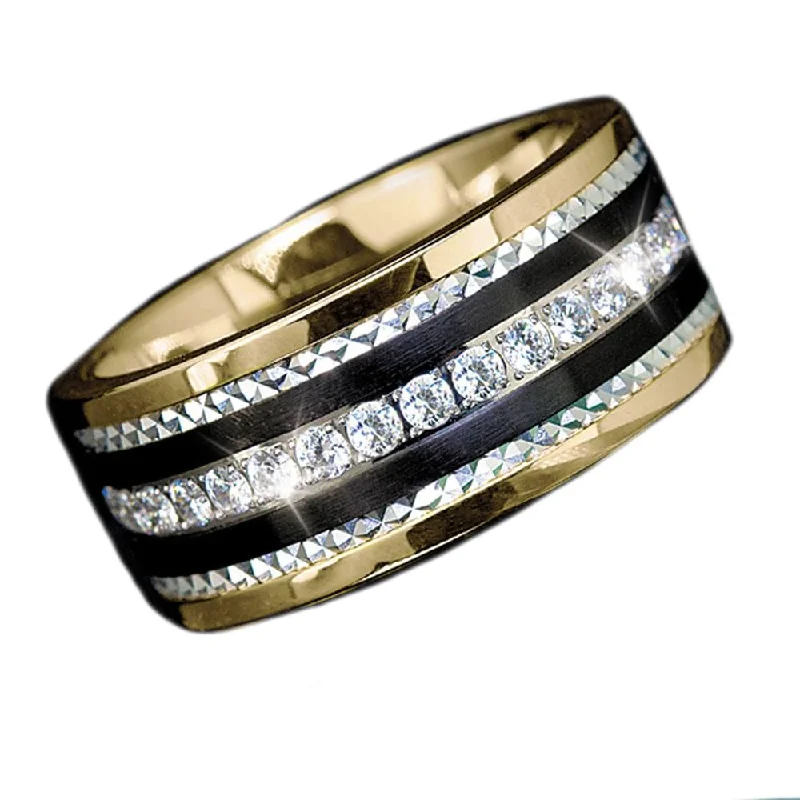 emerald-cut rings for women-Phantom Gold Ring