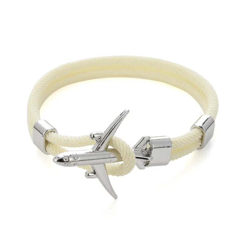 Beige Rope Silver Buckle