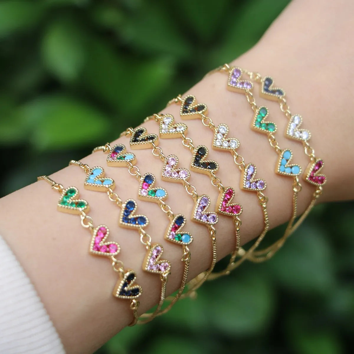 multi-strand bracelets for women-Fashion Geometric Copper Artificial Gemstones Bracelets In Bulk