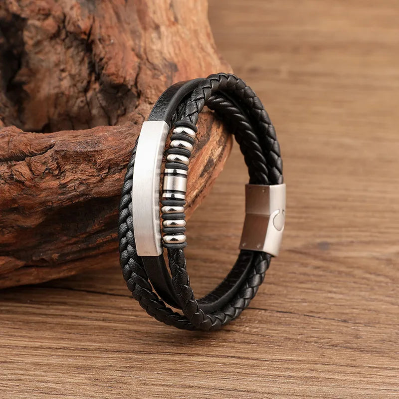 vintage bracelets for women-Hip-Hop Retro Geometric Stainless Steel Polishing Men'S Bangle