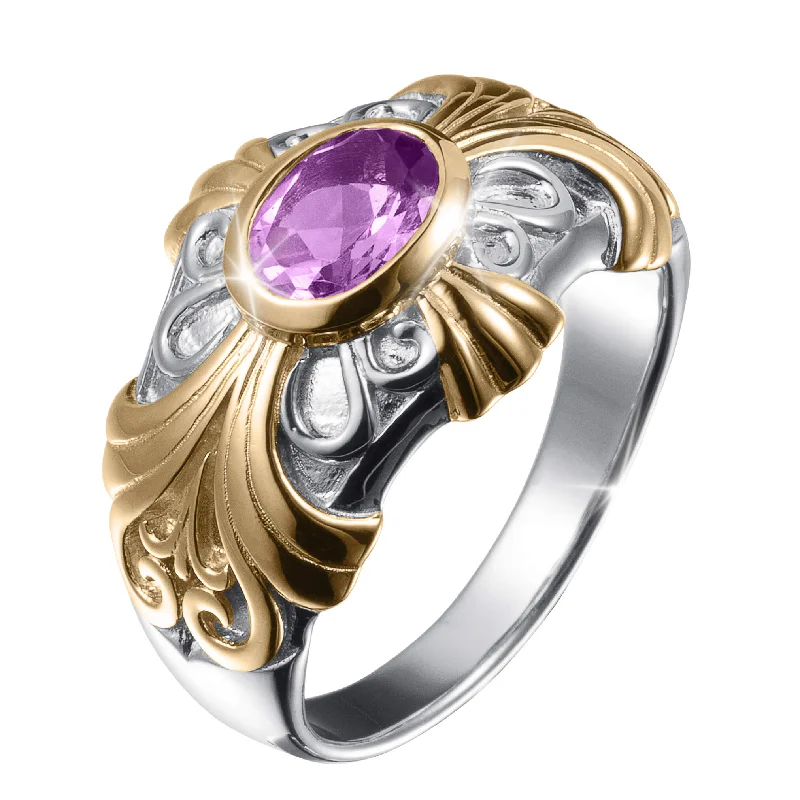 gold and silver rings for women-Knights Legacy Amethyst Ring