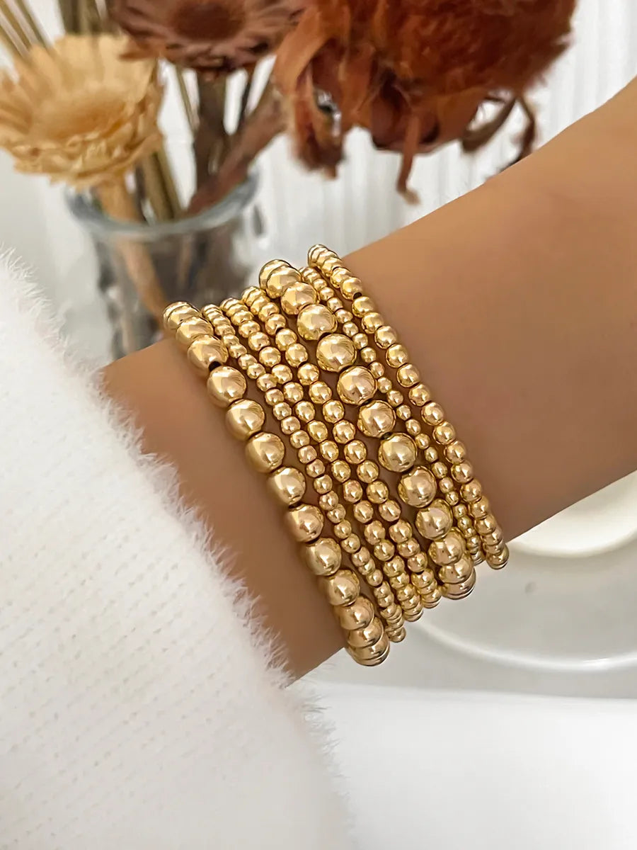 diamond bangles for women-Retro Round Beaded Beaded Women'S Bracelets