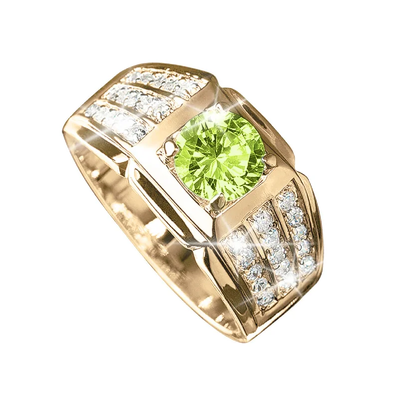 personalized rings for women-Techmaster Peridot Men's Ring