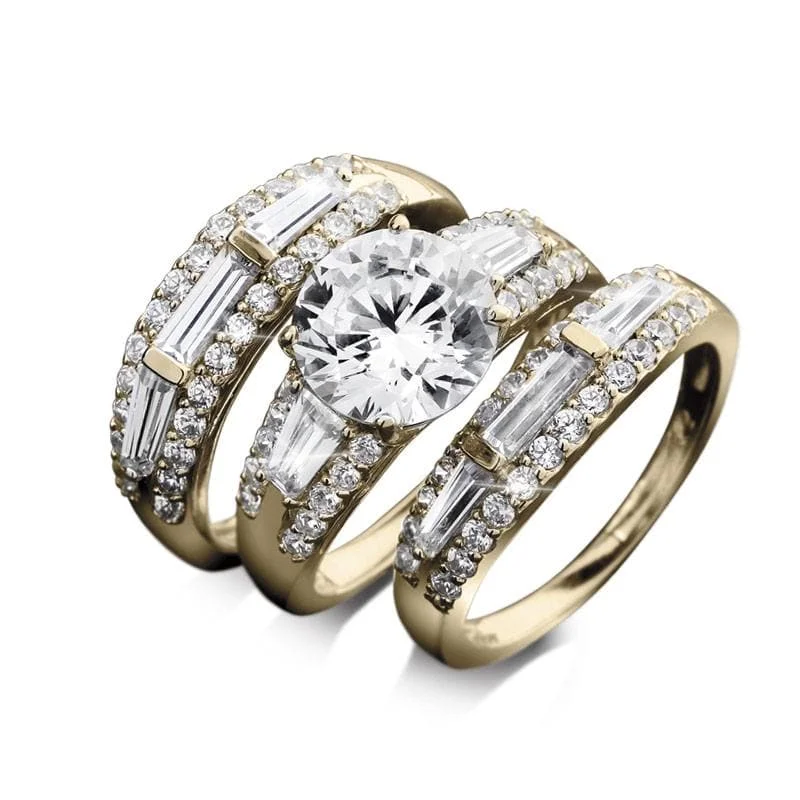 elegant rings for women-Bali Golden Bridal Ring