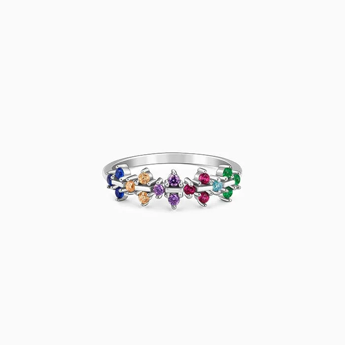 stacked engagement rings for women-Silver Prisma Ring