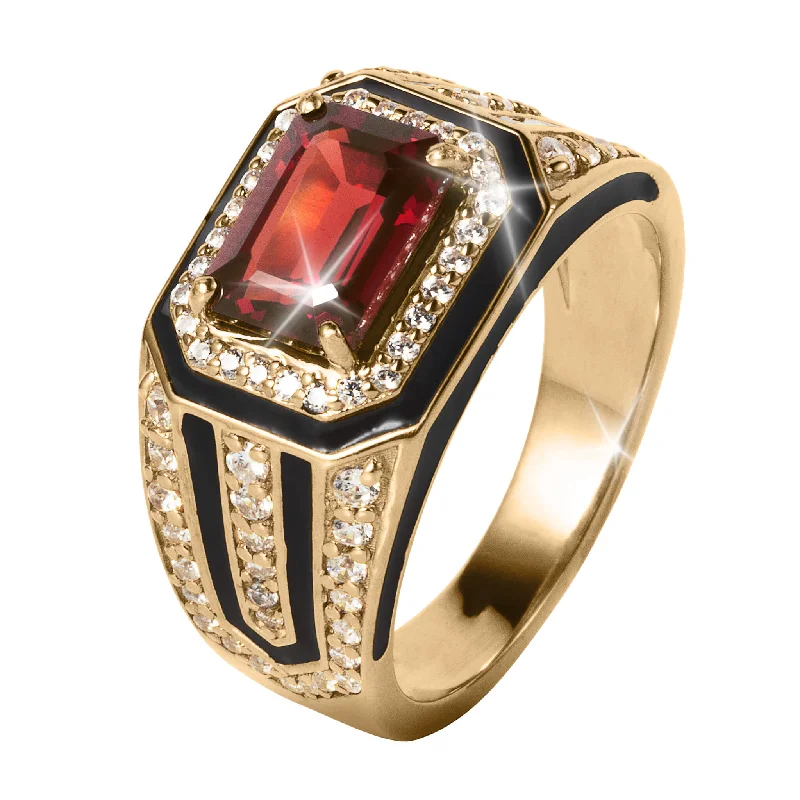 fashion statement rings for women-Commander Garnet Men's Ring