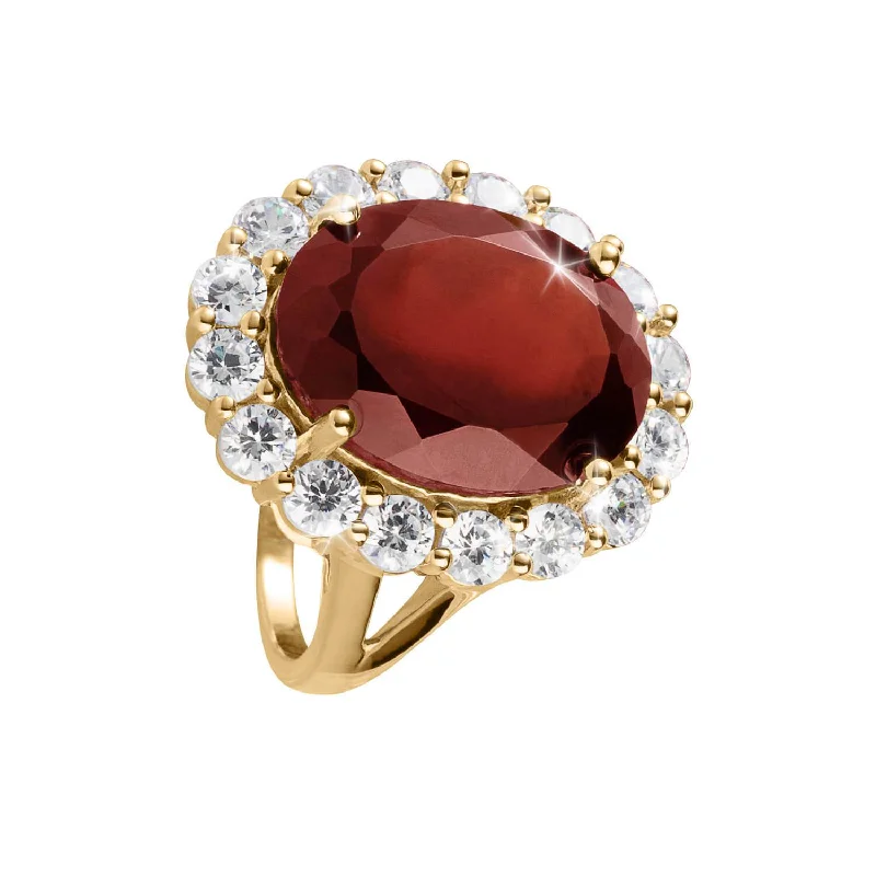 large gemstone rings for women-Garnet Glow Ladies Ring