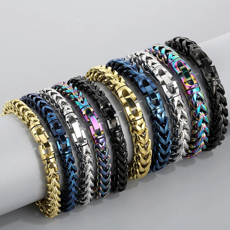 infinity bracelets for women-Punk Solid Color Titanium Steel Men'S Bracelets