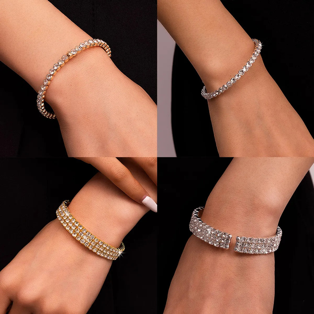 precious stone bracelets for women-Modern Style Oversized Solid Color Artificial Gemstones Artificial Pearl Inlay Rhinestones Pearl Women'S Bangle