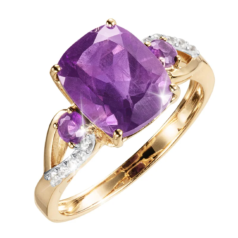 adjustable gold rings for women-Enchanted Amethyst Ring